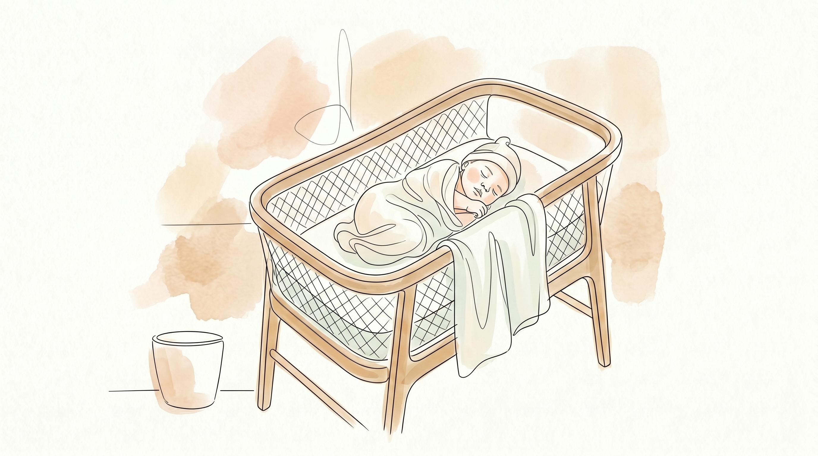 Newborn sleeping in bassinet