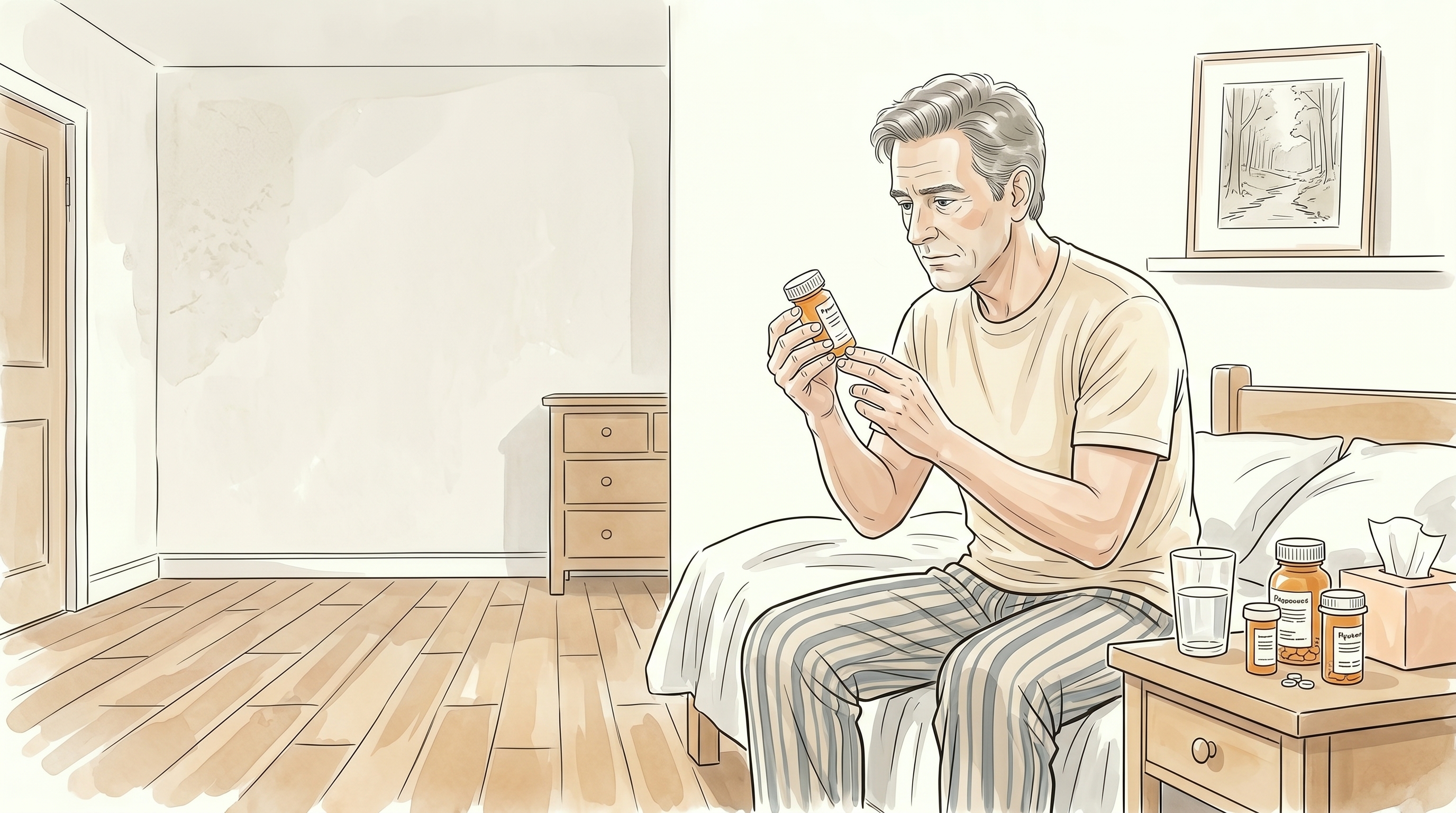 Older adult reviewing medications